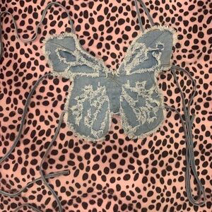Frayed Denim Butterfly Top